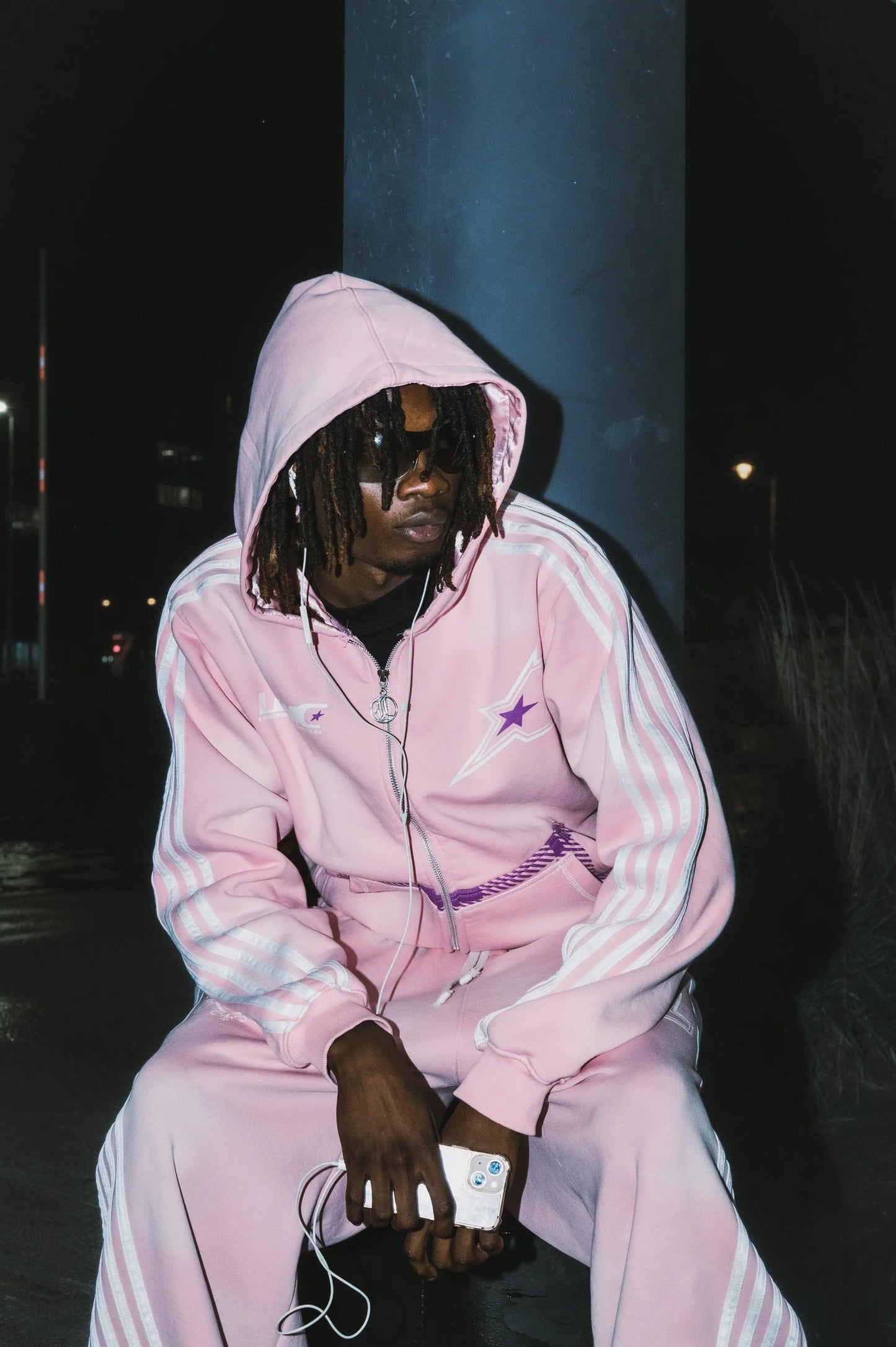 LUKAMACHAIN STRIPED HOODIE PINK