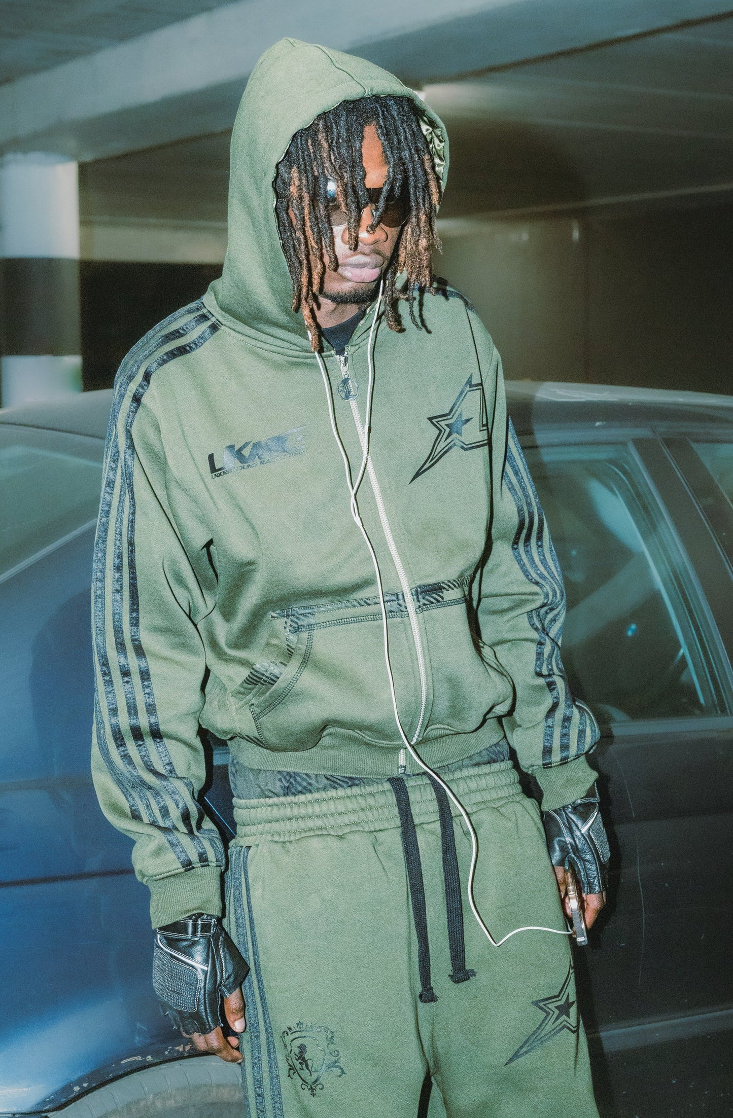 LUKAMACHAIN STRIPED HOODIE GREEN