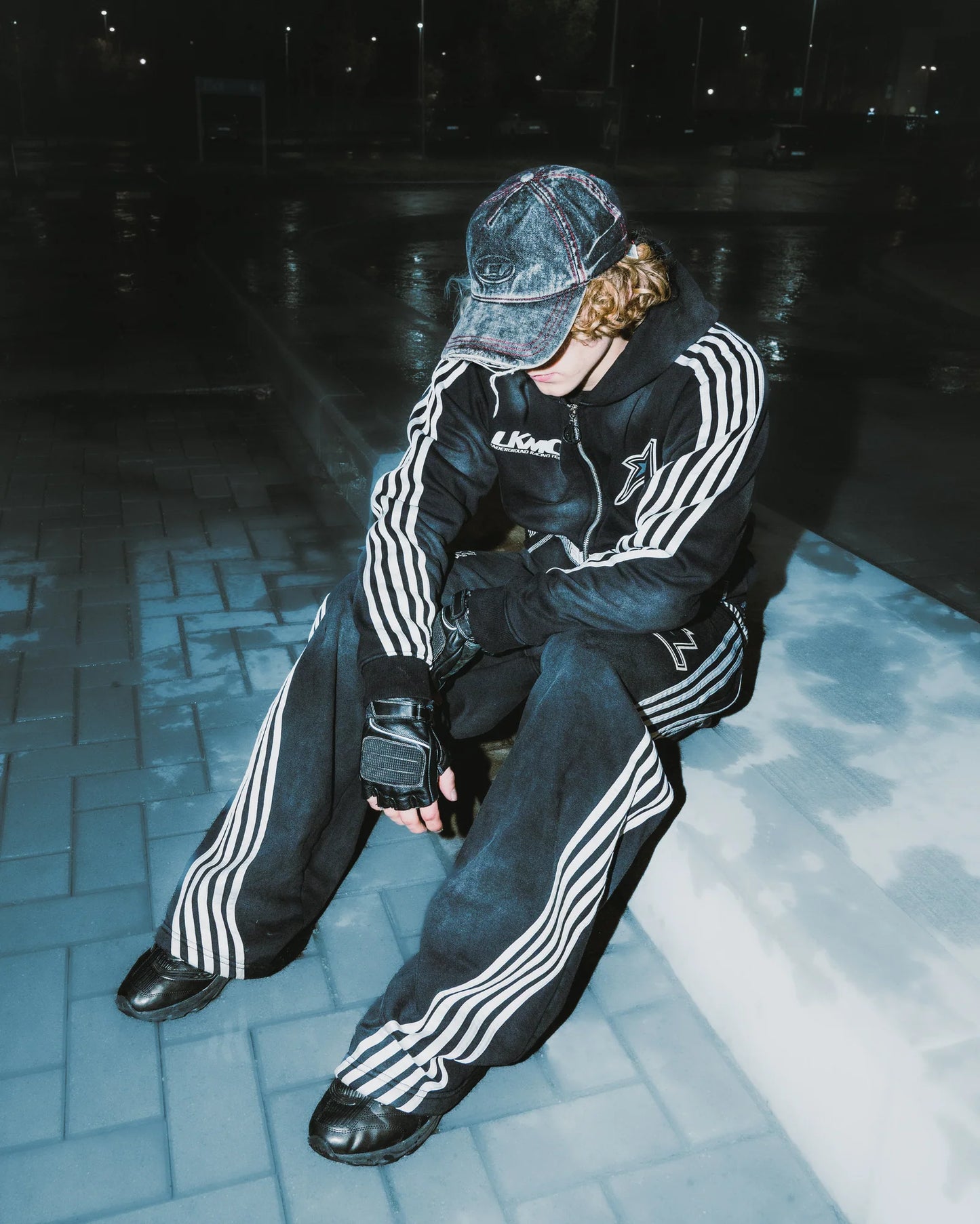 LUKAMACHAIN STRIPED HOODIE BLACK