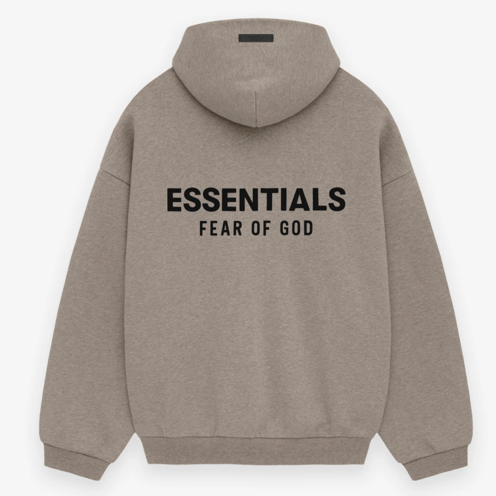FEAR OF GOD ESSENTIALS FLEECE HOODIE HEATHER GREY