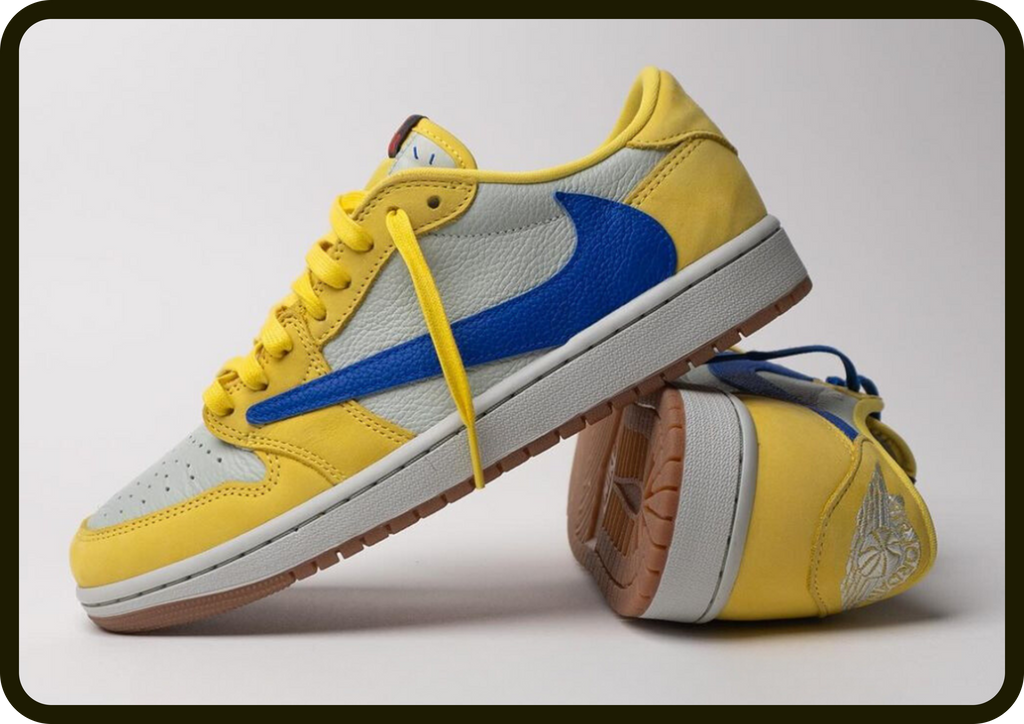 LOOK DÉTAILLÉ : Travis Scott x Air Jordan 1 Low OG 'Canary' 