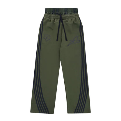 LUKAMACHAIN STRIPED JOGGERS GREEN