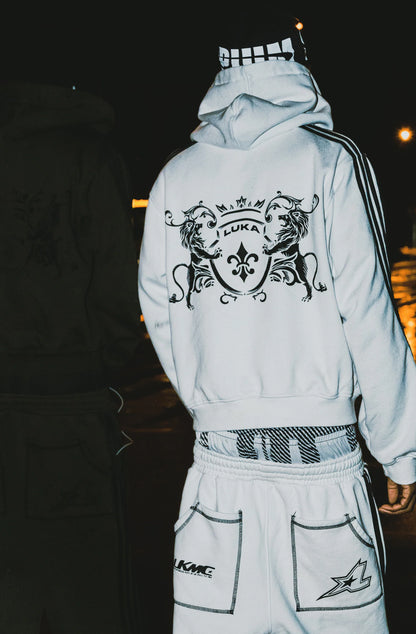 LUKAMACHAIN STRIPED HOODIE WHITE