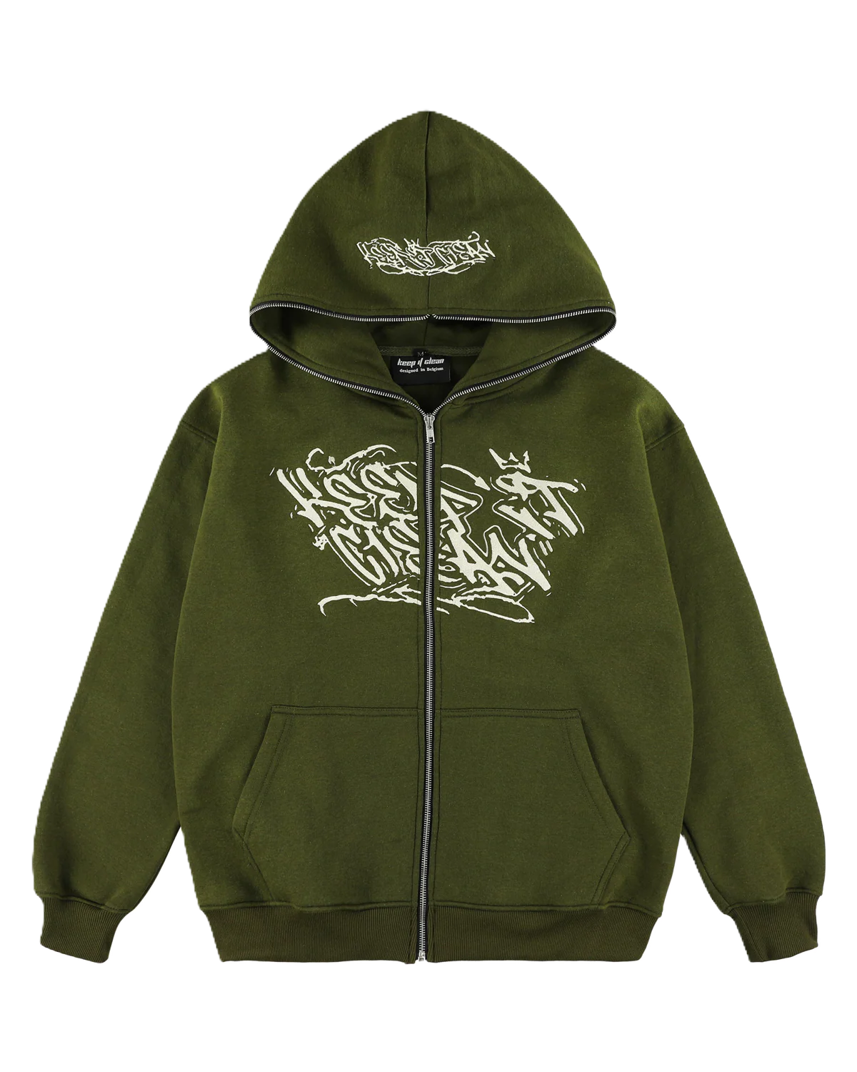KEEP IT CLEAN "SIXT CIRCLE" FULL ZIP HOOD MOSS GREEN