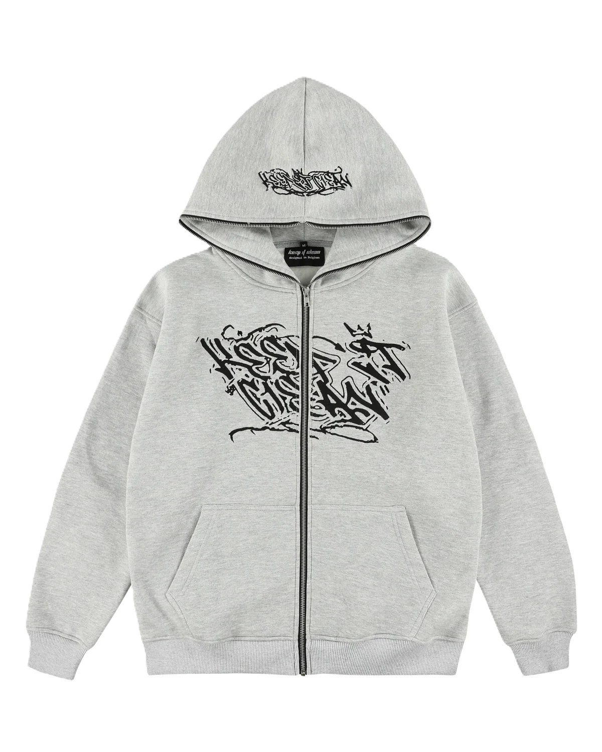 KEEP IT CLEAN "SIXT CIRCLE" FULL ZIP HOODIE GREY