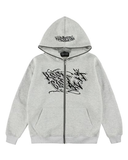 KEEP IT CLEAN "SIXT CIRCLE" FULL ZIP HOODIE GREY