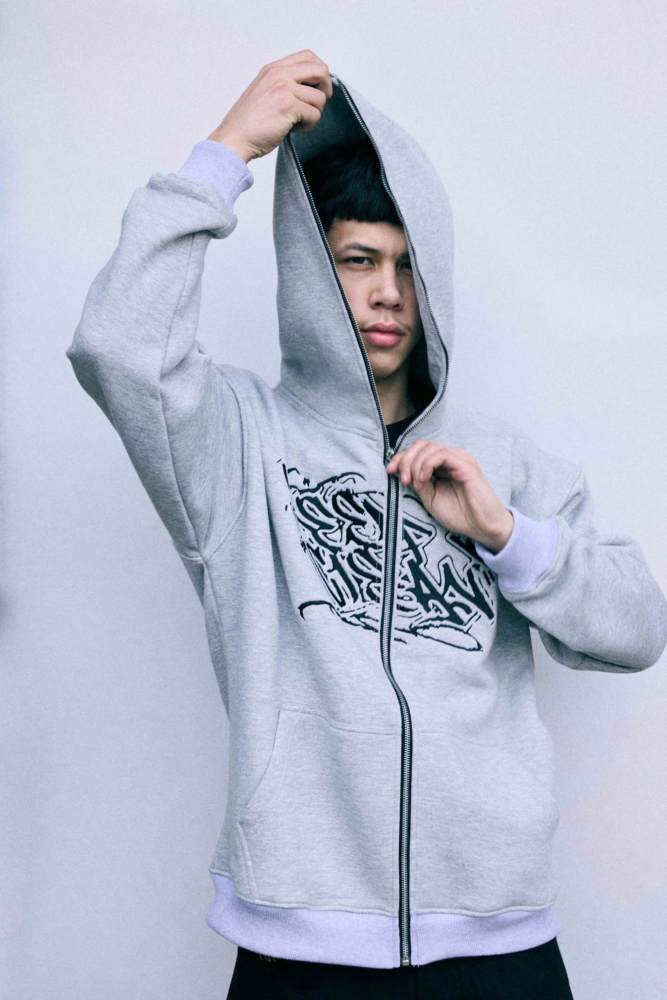 KEEP IT CLEAN "SIXT CIRCLE" FULL ZIP HOODIE GREY