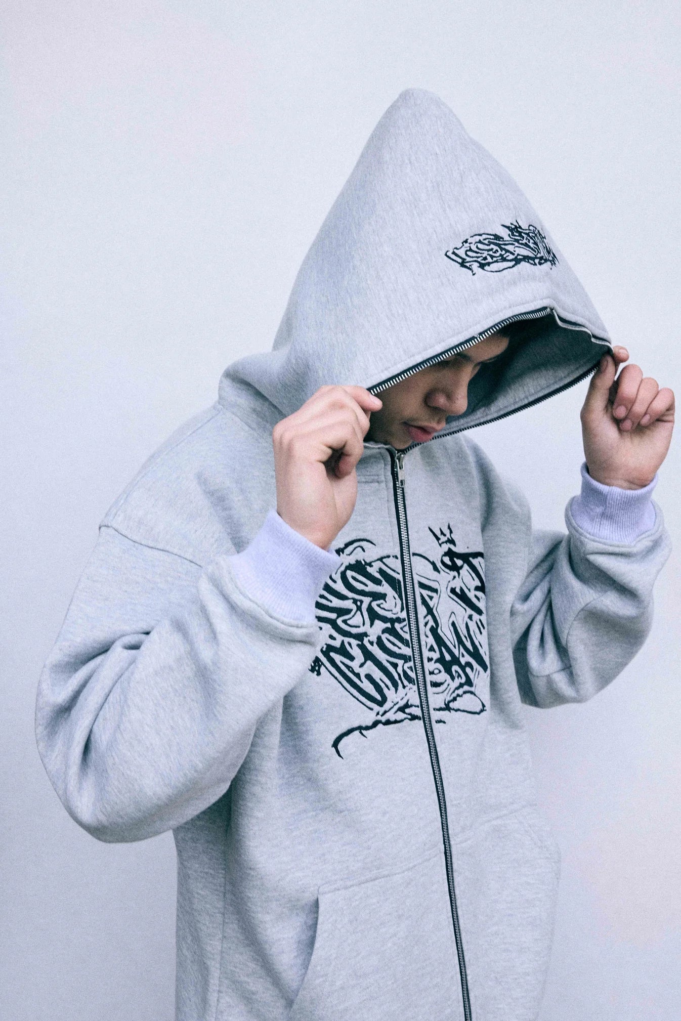 KEEP IT CLEAN "SIXT CIRCLE" FULL ZIP HOODIE GREY