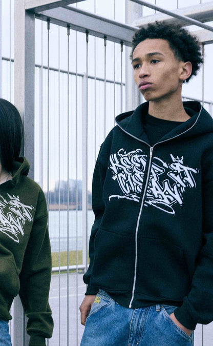 KEEP IT CLEAN "SIXT CIRCLE" FULL ZIP HOOD BLACK