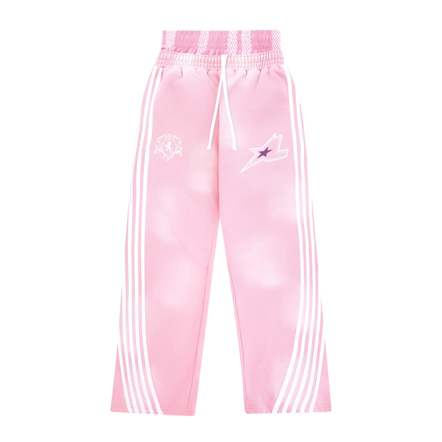 LUKAMACHAIN STRIPED JOGGERS PINK
