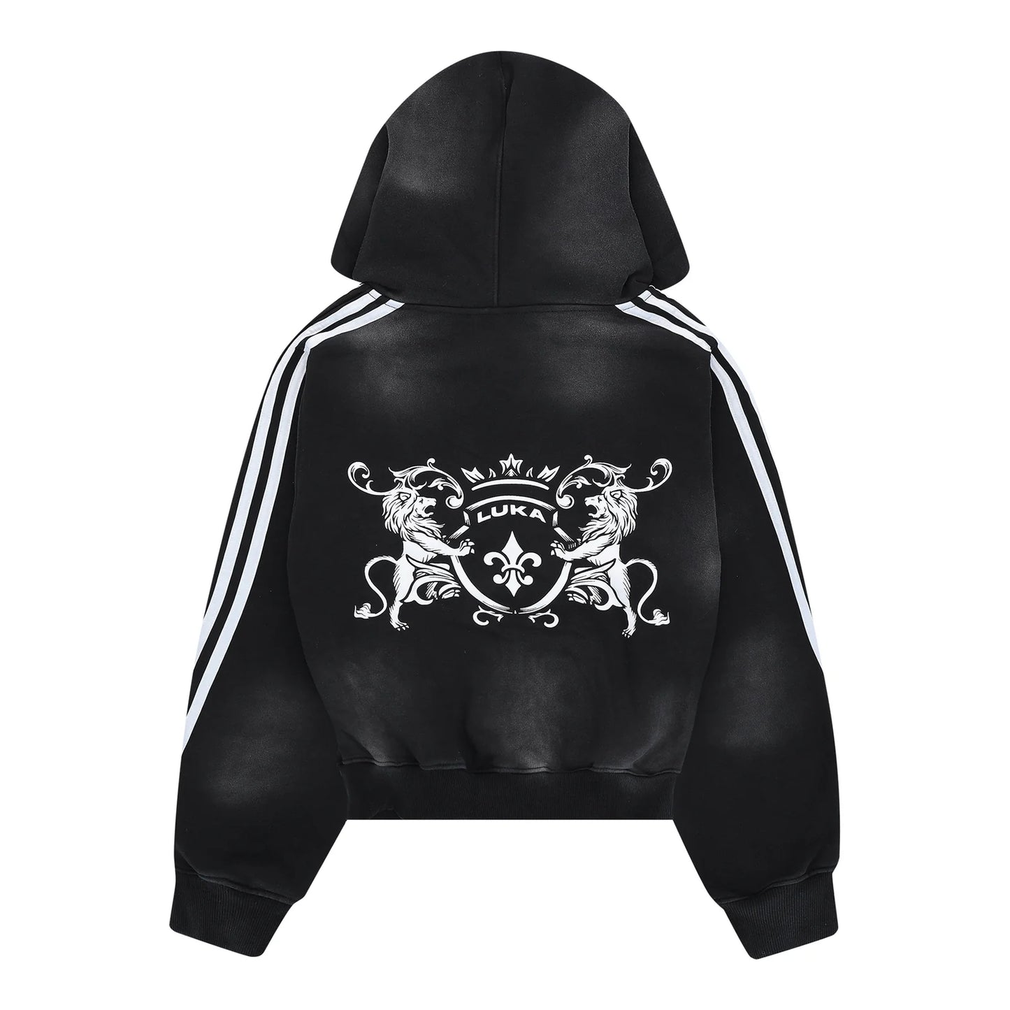 LUKAMACHAIN STRIPED HOODIE BLACK