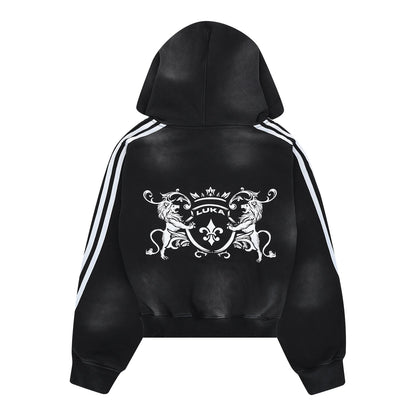 LUKAMACHAIN STRIPED HOODIE BLACK