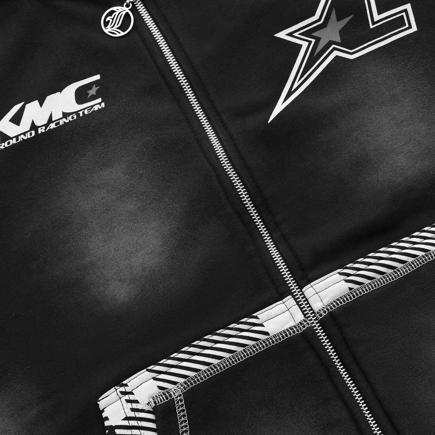 LUKAMACHAIN STRIPED HOODIE BLACK