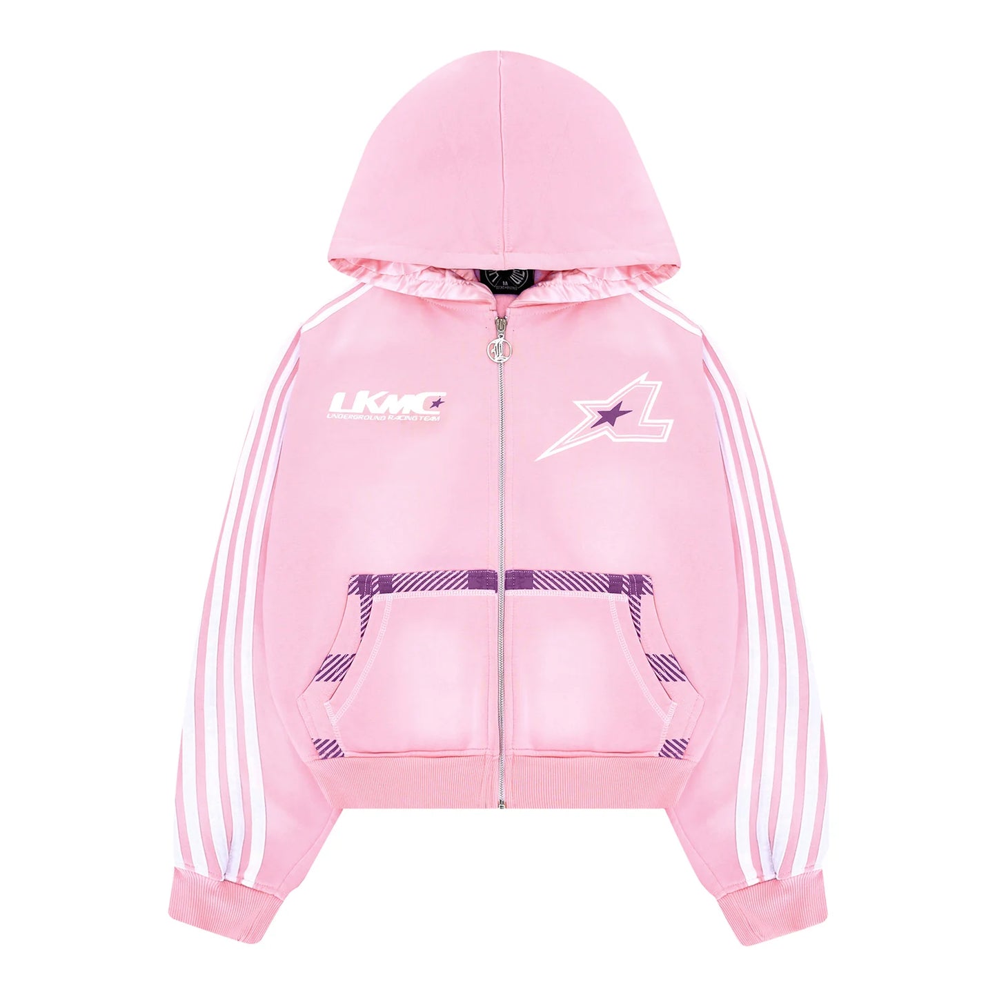 LUKAMACHAIN STRIPED HOODIE PINK