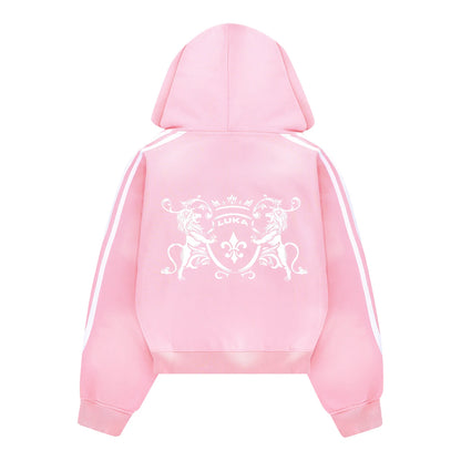 LUKAMACHAIN STRIPED HOODIE PINK