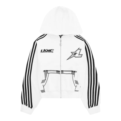 LUKAMACHAIN STRIPED HOODIE WHITE