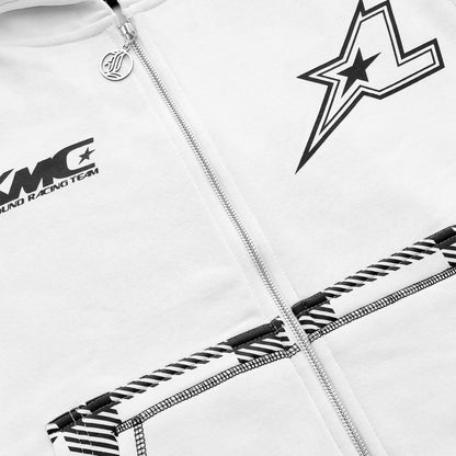 LUKAMACHAIN STRIPED HOODIE WHITE