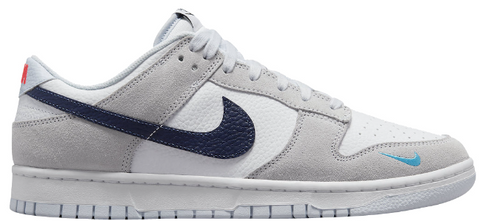 NIKE DUNK LOW WHITE GREY NAVY AQUA MINI SWOOSH