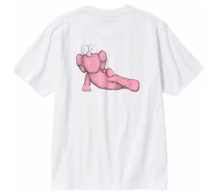 KAWS X UNIQLO PINK FIGURE TEE WHITE