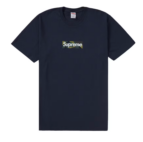 SUPREME CAMO NAVY BOX LOGO TEE