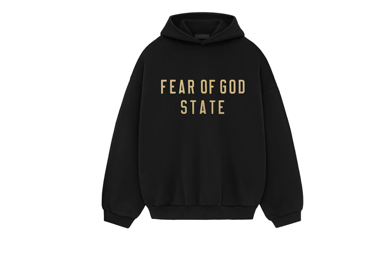 FEAR OF GOD ESSENTIALS FLEECE STATE HOODIE BLACK