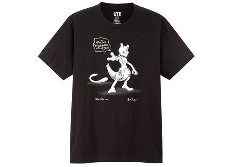 DANIEL ARSHAM X POKEMON X UNIQLO CRYSTAL MEWTWO TEE (US MENS SIZING) BLACK