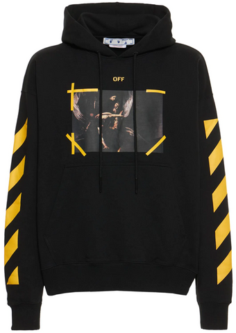 OFF-WHITE CARAVAGGIO HOODIE BLACK YELLOW