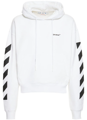 OFF-WHITE DIAG HOODIE WHITE