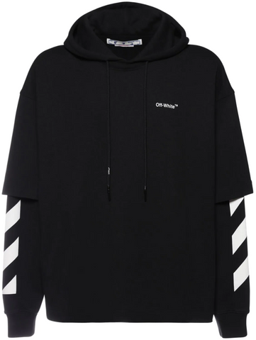 OFF-WHITE DIAG SWEAT À CAPUCHE DOUBLE COUCHE NOIR