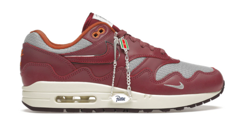 NIKE AIR MAX 1 PATTA WAVES RUSH MAROON (BOÎTE SPÉCIALE ET BRACELET)