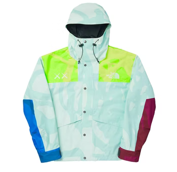 KAWS X THE NORTH FACE RETRO 1986 MOUNTAIN JACKET ICE BLUE 86 PRINT