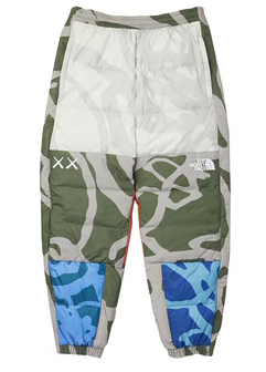 KAWS X THE NORTH FACE RETRO 1996 NUPTSE PANTS MOONLIGHT IVORY NUPTSE PRINT