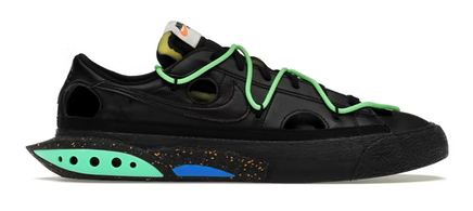 NIKE BLAZER LOW OFF-WHITE NOIR ÉLECTRO VERT