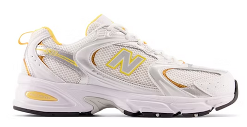 NEW BALANCE 530 BLANC VIBRANT ABRICOT ARGENT MÉTALLIQUE