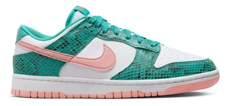 NIKE DUNK LOW SNAKESKIN LAVÉ TEAL BLANCHI CORAIL